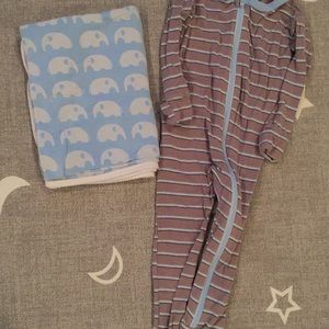 Kickee pants lot footie blanket 12-18